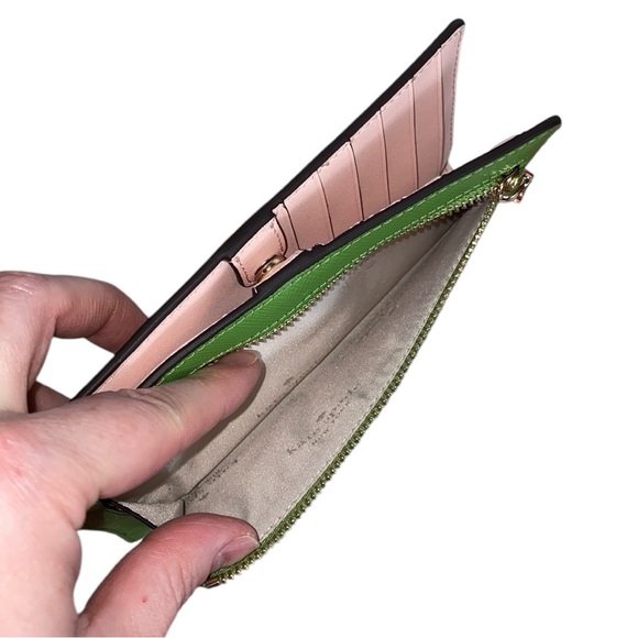 Kate Spade Madison Turtle Green Saffiano Leather Large Slim Bifold Wallet - Picture 6 of 17